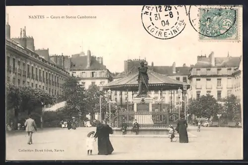 AK Nantes, Cours et Statue Cambronne