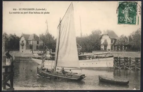 AK Le Pouliguen /Loire-Inf., La rentrée au port d`un bateau de pêche