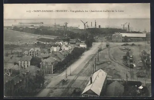 AK Saint-Nazaire /Penhoët, Vue générale des Chantiers et Ateliers de la Loire