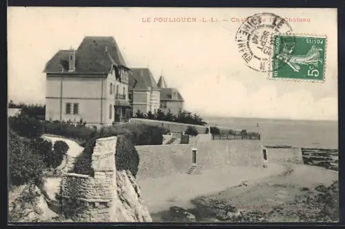 AK Le Pouliguen /L.I., Château et vue sur la côte