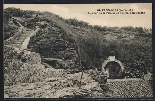 AK Préfailles /Loire-Inf., L`Escalier de la Falaise et Source à Quirouard