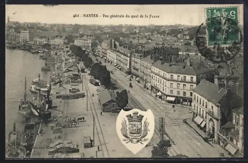 AK Nantes, Vue générale du quai de la Fosse