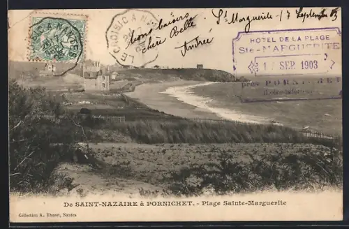 AK Pornichet, Plage Sainte-Marguerite vue depuis Saint-Nazaire