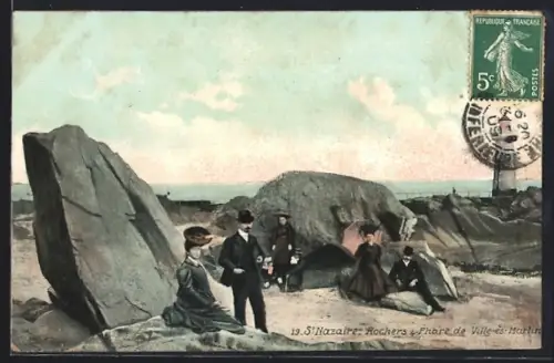 AK St-Nazaire, Rochers et Phare de Ville-es-Martin