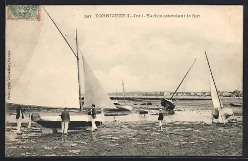 AK Pornichet /L.-Inf., Yachts attendant le flot