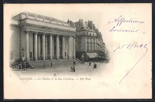AK Nantes, Le Théâtre et la Rue Crébillon
