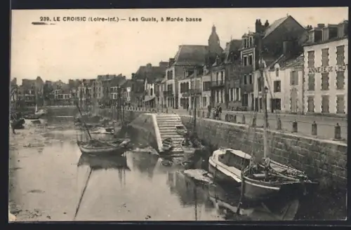 AK Le Croisic /Loire-Inf., Les Quais à marée basse