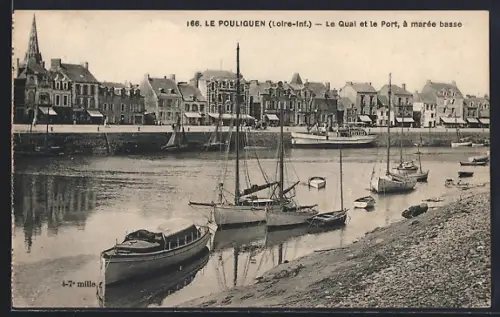 AK Le Pouliguen /Loire-Inf., Le Quai et le Port, à marée basse
