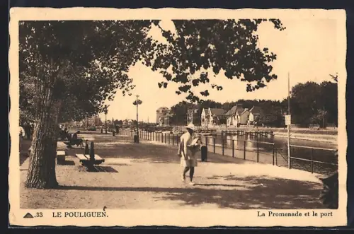 AK Le Pouliguen, La Promenade et le port