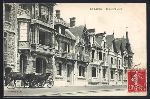 AK La Baule, Boulevard Darlu avec calèche au premier plan