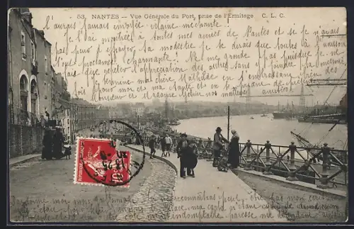 AK Nantes, Vue Générale du Port prise de l`Ermitage