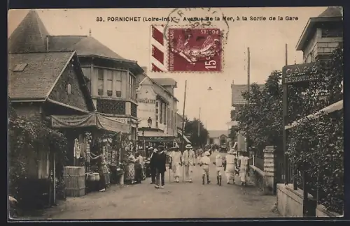 AK Pornichet /Loire-Inférieure, Avenue de la Mer, à la sortie de la Gare
