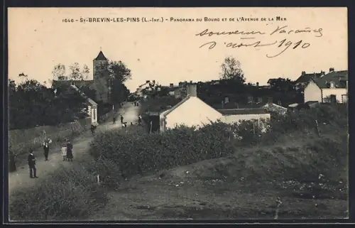 AK St-Brevin-les-Pins /L.-Inf., Panorama du Bourg et de l`Avenue de la Mer