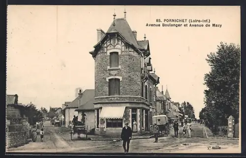 AK Pornichet /Loire-Inf., Avenue Boulenger et Avenue de Mazy