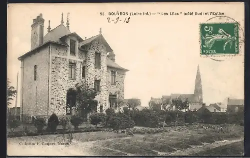 AK Bouvron /Loire-Inf., Les Lilas côté Sud et l`Église