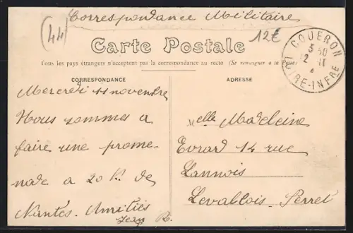 AK Couëron /L.-Inf., Arrivée par la route de Nantes
