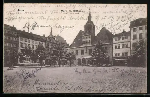 AK Jena, Markt mit Rathaus