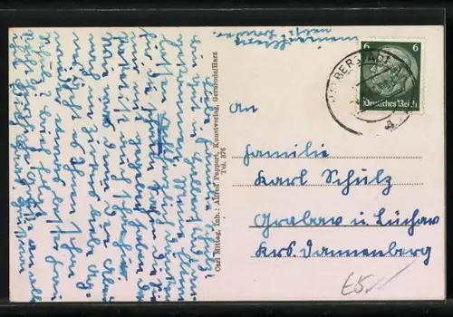 AK Halberstadt, Rolandstatue mit Strassenpartie