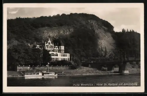 AK Porta Westfalica, Hotel Gr. Kurfürst, Arminsberg