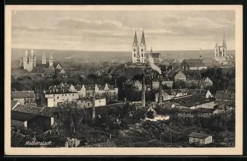 AK Halberstadt, Stadtansicht Kirche