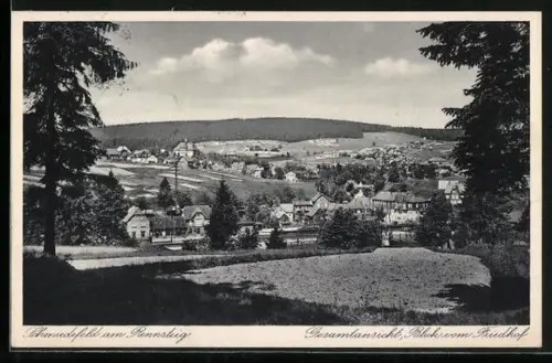 AK Schmiedefeld am Rennsteig, Blick vom Friedhof