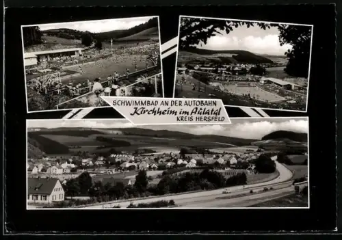 AK Kirchheim im Aulatal, Schwimmbad an der Autobahn