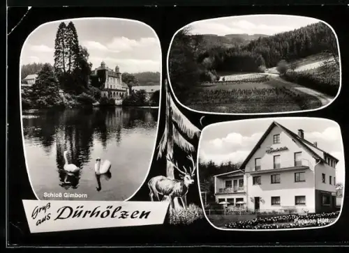 AK Dürhölzen, Pension Hütt in der Dürholzener Str. 7, Schloss Gimborn