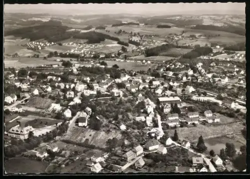 AK Marienheide, Blick über den Ort vom Flugzeug aus