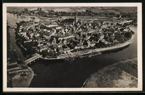 AK Havelberg, Stadtansicht mit Dom und Brücken