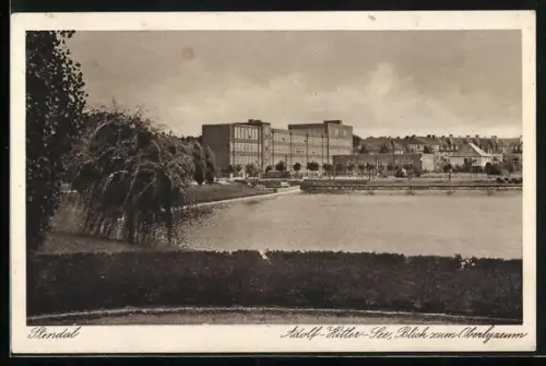 AK Stendal, See, Blick zum Oberlyzeum