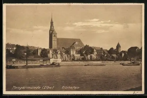 AK Tangermünde /Elbe, Elbhafen