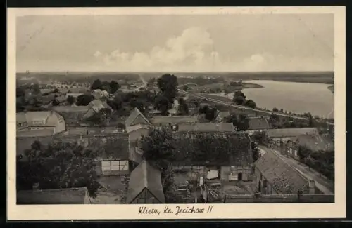 AK Klitsche /Jerichow, Ortsansicht mit Fluss