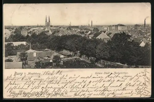 AK Burg b. Magdeburg, Untere Stadt u. Zerbsterthor