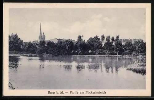 AK Burg b. M., Partie am Flickschuteich