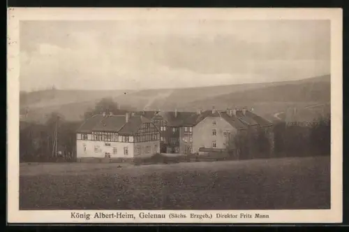 AK Gelenau /Sächs. Erzgeb., König Albert-Heim, Direktor Fritz Mann