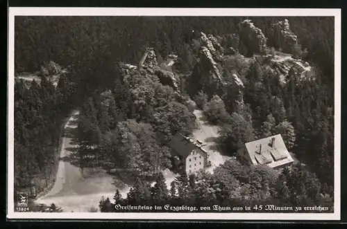 AK Greifensteine im Erzgebirge, Gebäude im Wald