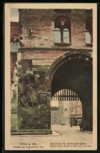AK Köln a. Rh., Partie am Eigelstein-Tor