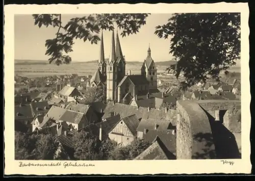 AK Gelnhausen, Stadtansicht mit Kirche