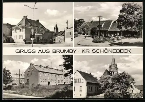 AK Brumby /Schönebeck, Strassenansicht im Ort