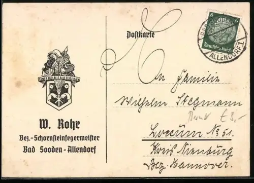 AK Bad Sooden-Allendorf, Bezirks-Schornsteinfegermeister W. Rohr
