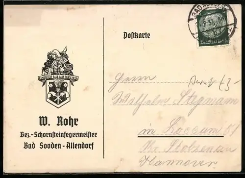 AK Bad Sooden-Allendorf, Bezirks-Schornsteinfegermeister W. Rohr
