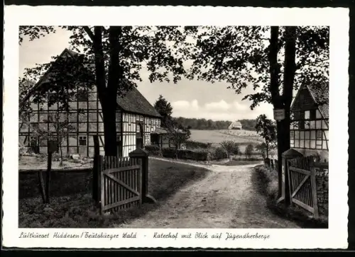 AK Hiddesen /Teutoburger Wald, Katerhof mit Blick auf Jugendherberge