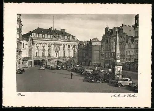 AK Bonn, Markt mit Rathaus