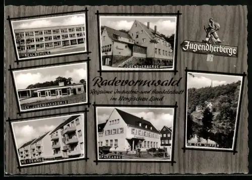 AK Radevormwald, Realschule, Jugendherberge, Sparkasse, ev. Jugendakademie