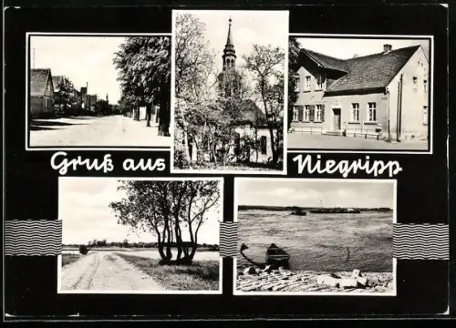 AK Niegripp, Hauptstrasse, Konsum-Gaststätte, Elbepartie