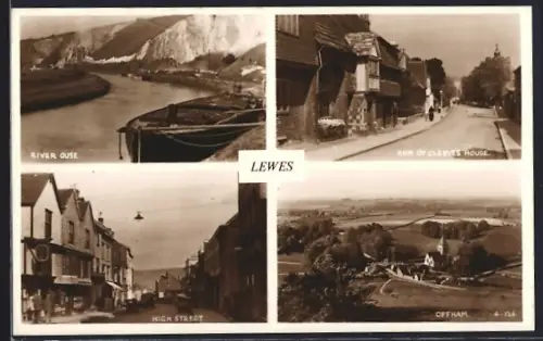 AK Lewes, River Ouse, Ann of Cleeve`s House, High Street and Offham