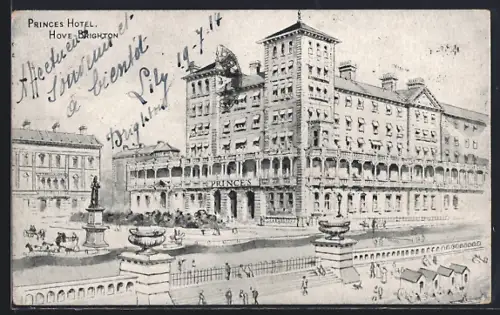 Künstler-AK Hove /Brighton, Princes Hotel