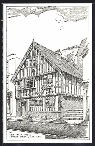 Künstler-AK Hastings, Old Pump House, George Street