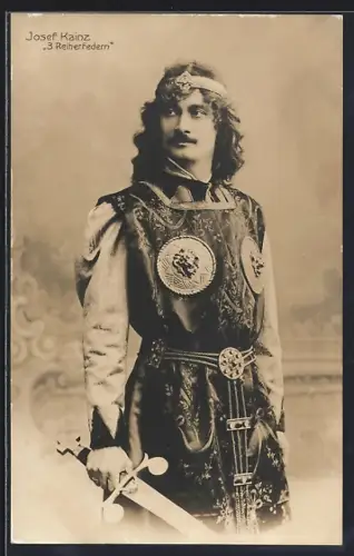 AK Schauspieler Josef Kainz 3 Reiherfedern