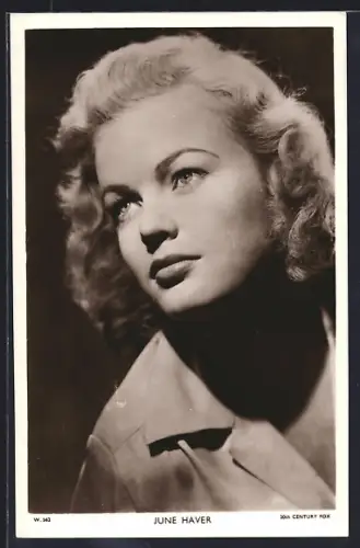 AK Schauspielerin June Haver mit blonden Locken